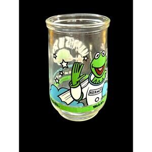 1998 Muppets in Space Jelly Jar Glass Kermit in Command Welchs 4"